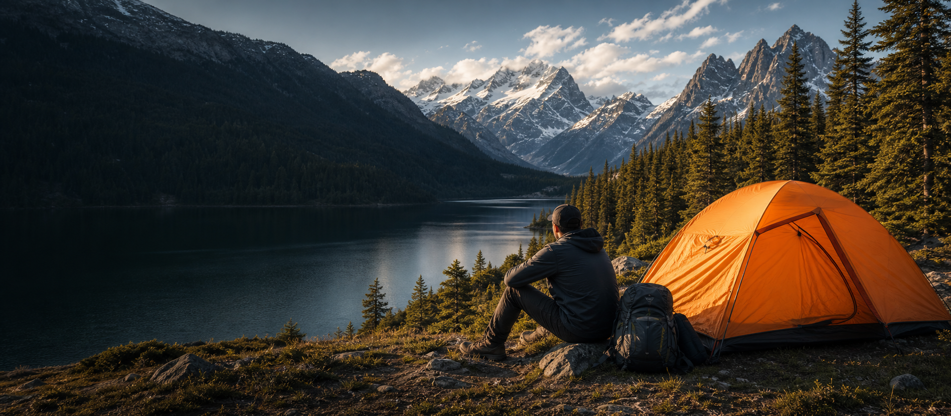 Backpacking outdoor gear scene